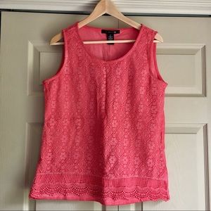 Salmon lace tank top NWOT